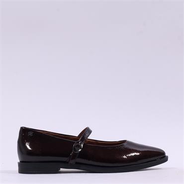 Paul Green Pointed Toe Mary Jane Pump - Dark Brown Patent